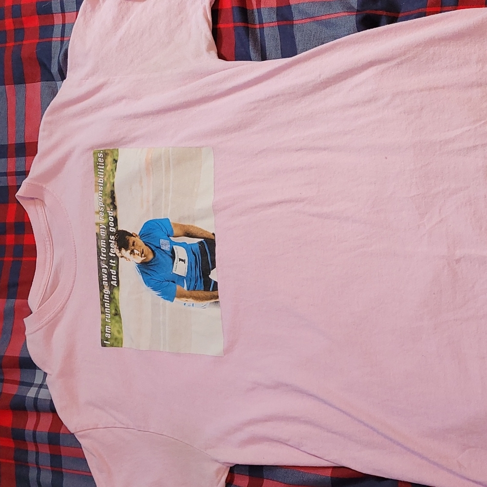 This is a Pink Short Sleeve "RippleJunction" Shirt